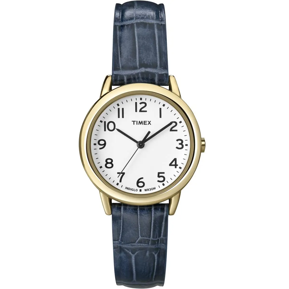 Timex Women’s T2N954 South Street Blue Croco 30mm Blue/Gold-Tone/White/30mm - Blue, Gold, White