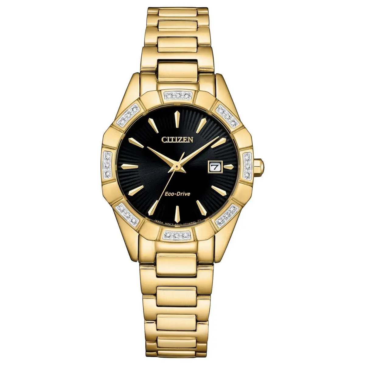 Citizen EW2652-55E Women`s Eco-drive Stainless Steel Black Dial Watch