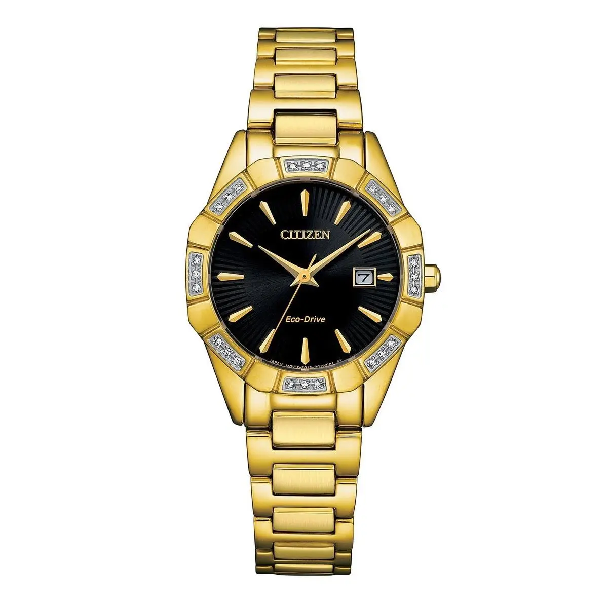 Women`s Classic Diamond 28mm Solar Powered Quartz Eco-drive EW2652-55E by Citizen