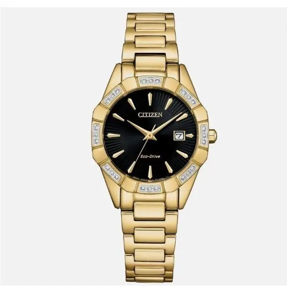 EW2652-55E Women`s Eco-drive Stainless Steel Black Dial Watch by Citizen