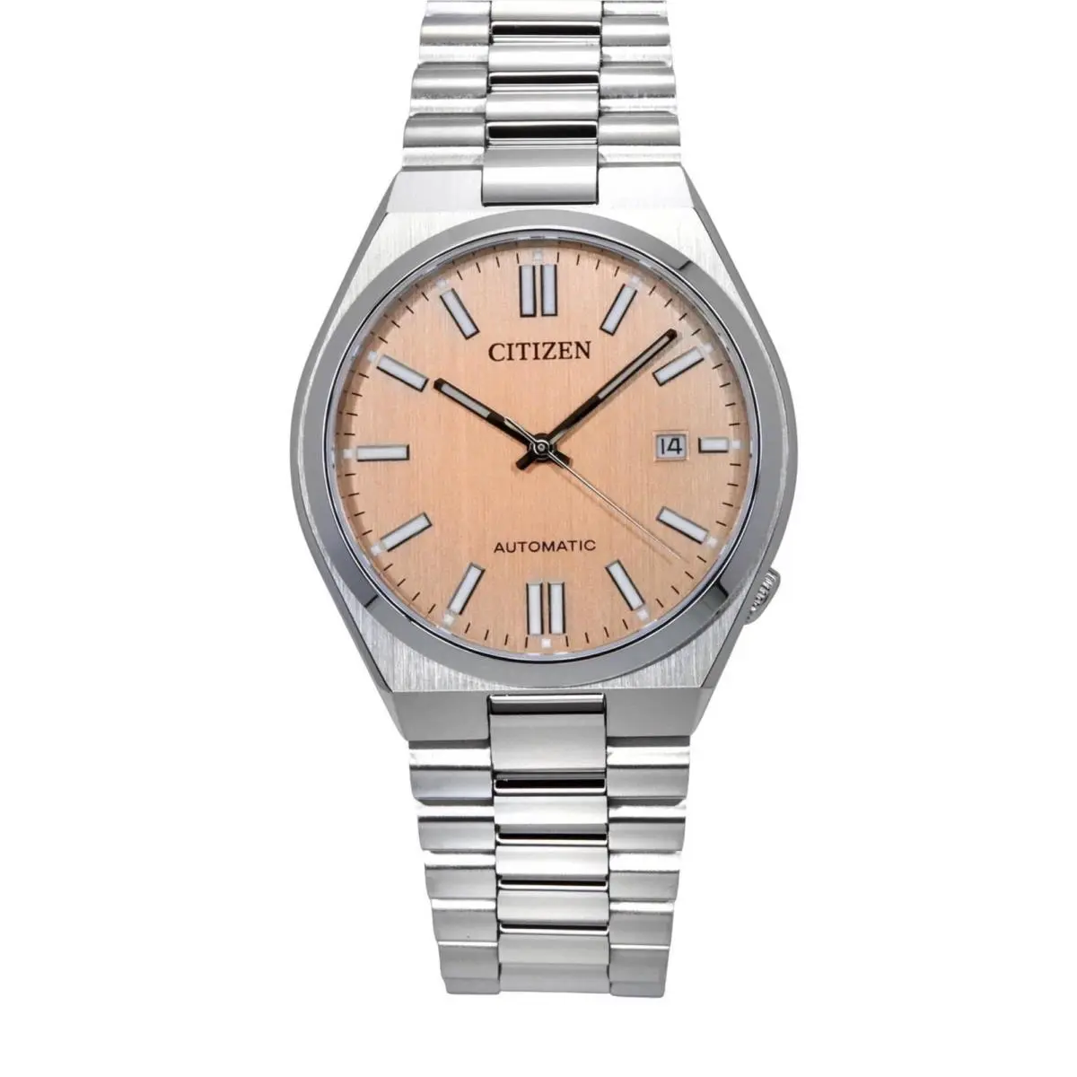 Citizen Tsuyosa Stainless Steel Salmon Dial Automatic NJ0159-86Z Men`s Watch - Dial: Salmon, Band: Silver, Bezel: No Bezel