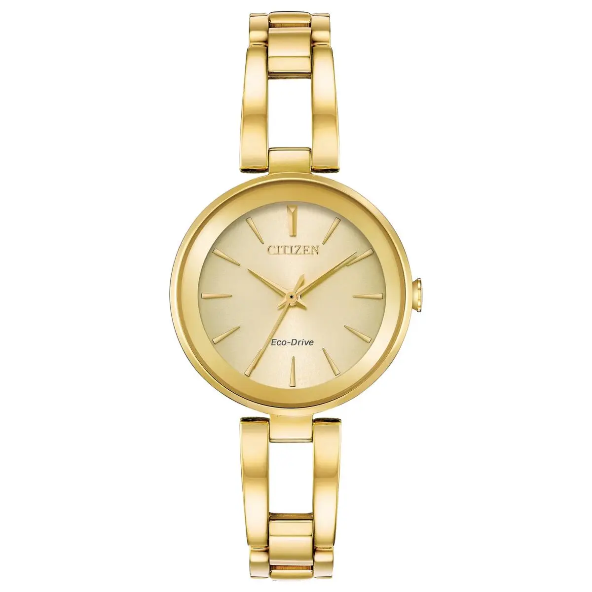 Citizen EM0638-50P Axiom Champagne Dial Gold Bracelet Quartz 28MM Womens Watch