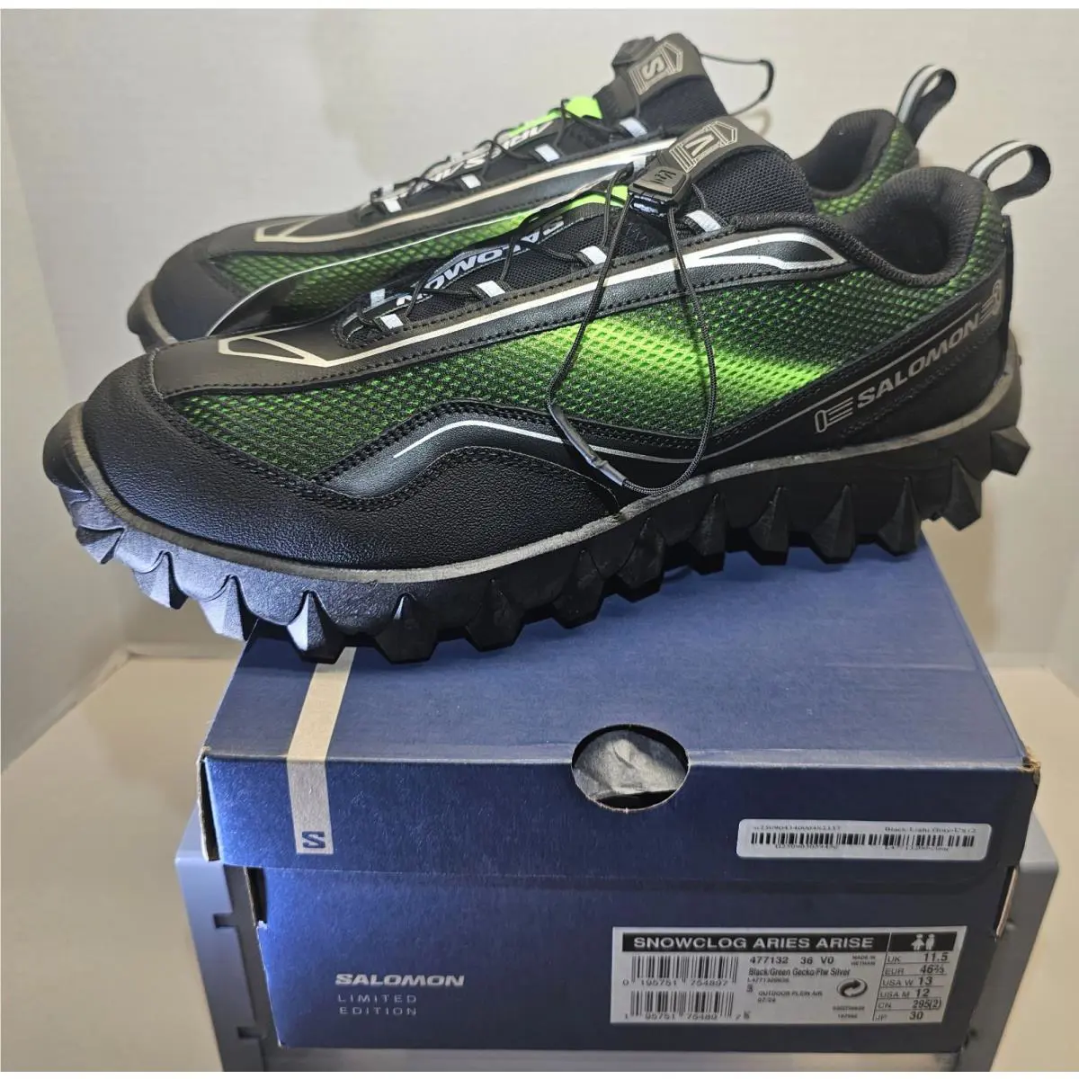 Salomon shoes - Salomon Aries Arise x Snowclog - L4771320036 - Black/Green Gecko/Ftw Silver 1