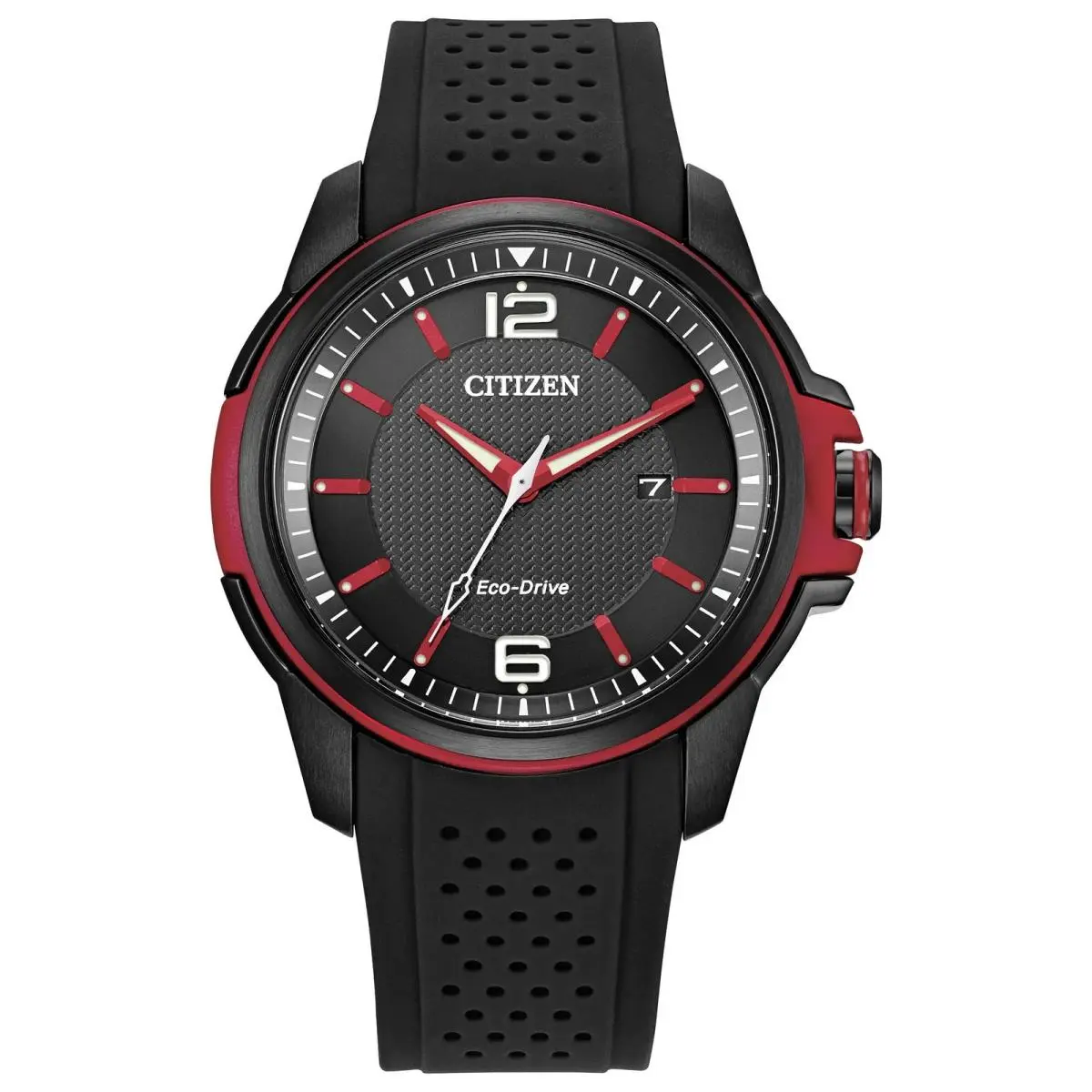 Eco-drive Sport Casual AW1658-02E 44mm Black Stainless Steel Red Watch by Citizen