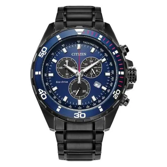 Citizen AT2518-56L Men`s Eco-drive Chronograph Blue Dial Watch