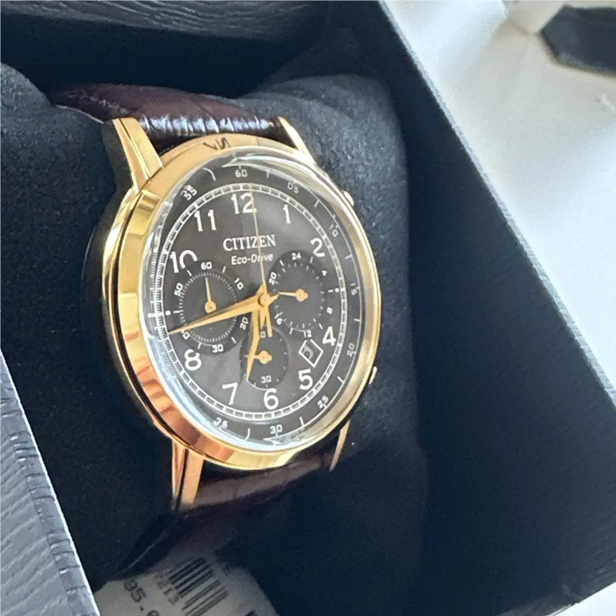 Citizen Eco Drive Classy Men Chronograph Brown Leather 42MM Watch CA4632-07E