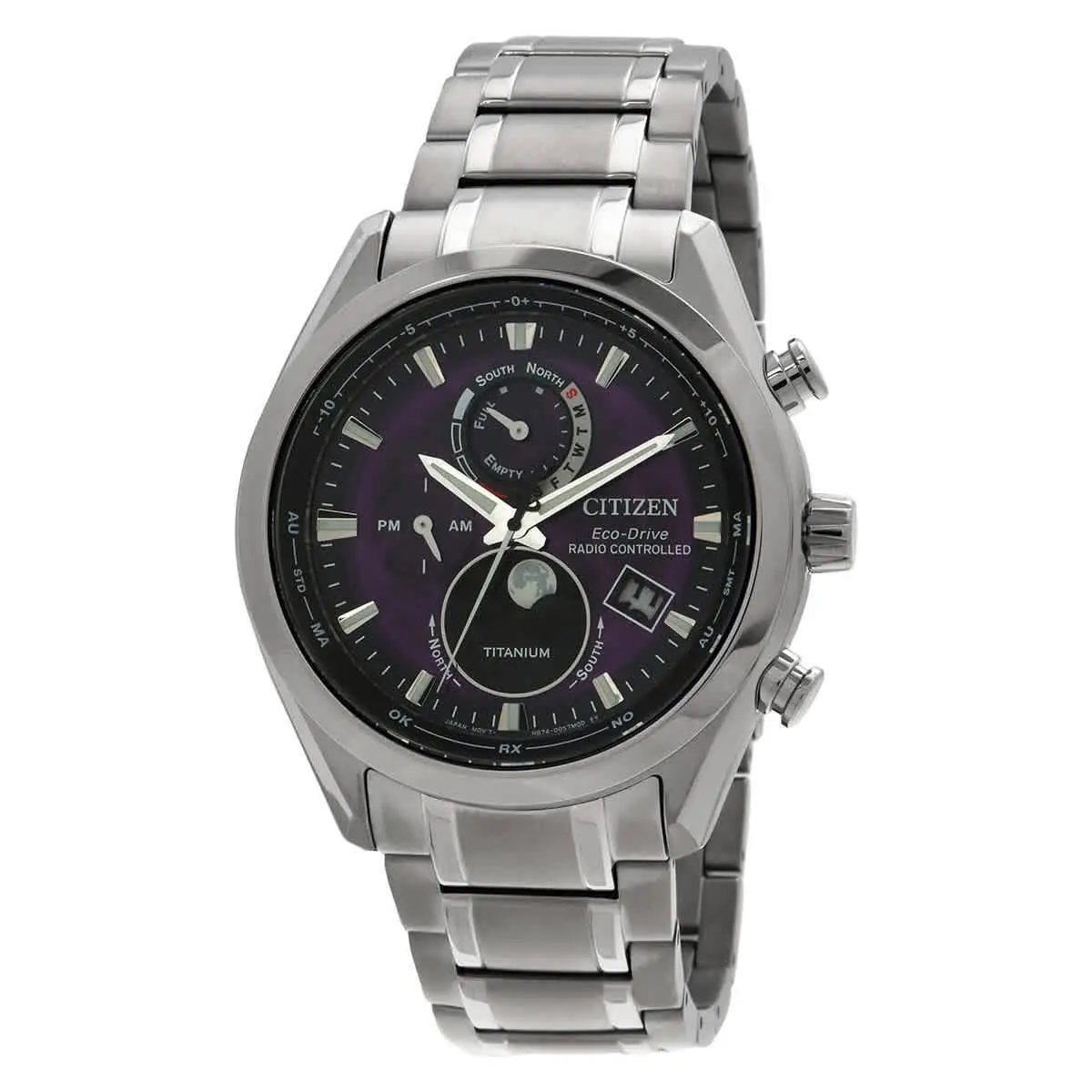Citizen Tsuki-yomi A-t Perpetual World Time Purple Dial Men`s Watch BY1010-81Z