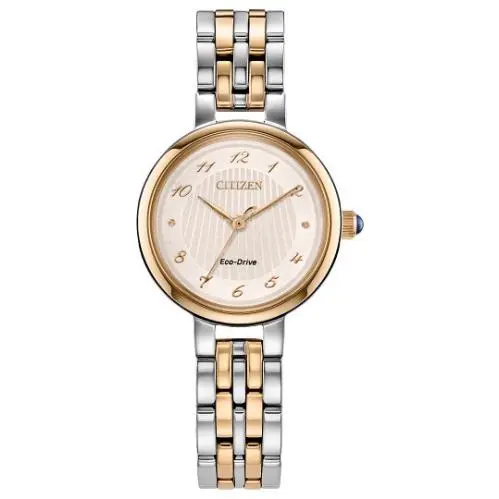 Citizen L Classic Eco-drive Two Tone White Dial Womens Watch EM0996-84Y - Dial: White, Band: Gold, Silver, Bezel: Gold