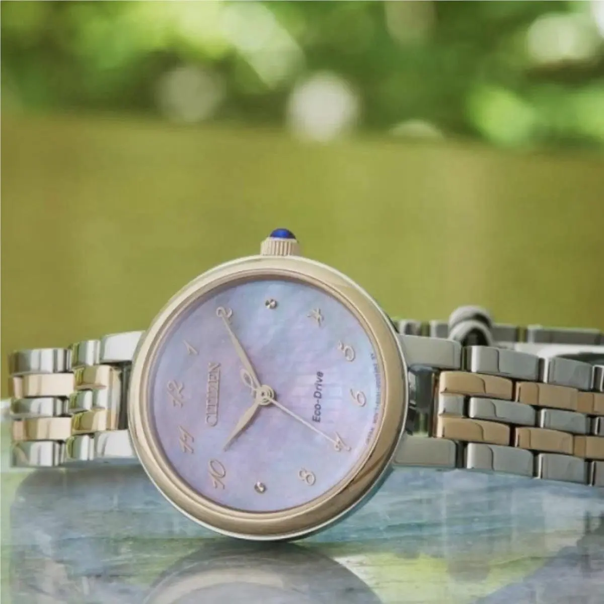 Citizen Eco Drive L Classic Pink Mop Two Tone Stainless Ladies Watch EM0996-84Y