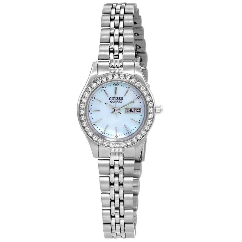 Citizen Women`s Crystal Blue Dial Stainless Steel Quartz Watch - EQ0530-51N