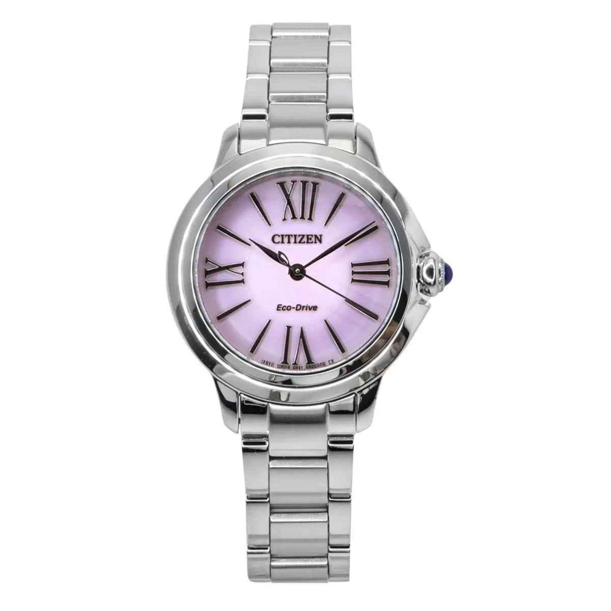 L Stainless Steel Pink Dial Eco-drive EM1160-58X Women`s Ladies Watch by Citizen
