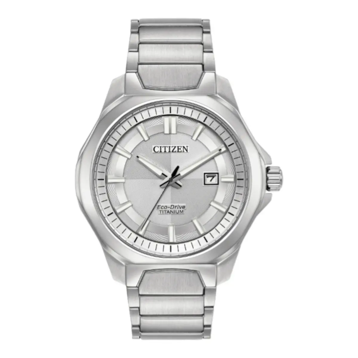 Citizen AW1540-88A Men`s Chandler Silver Dial Supertitanium 44 mm Watch - Dial: Silver, Band: Silver, Bezel: Silver
