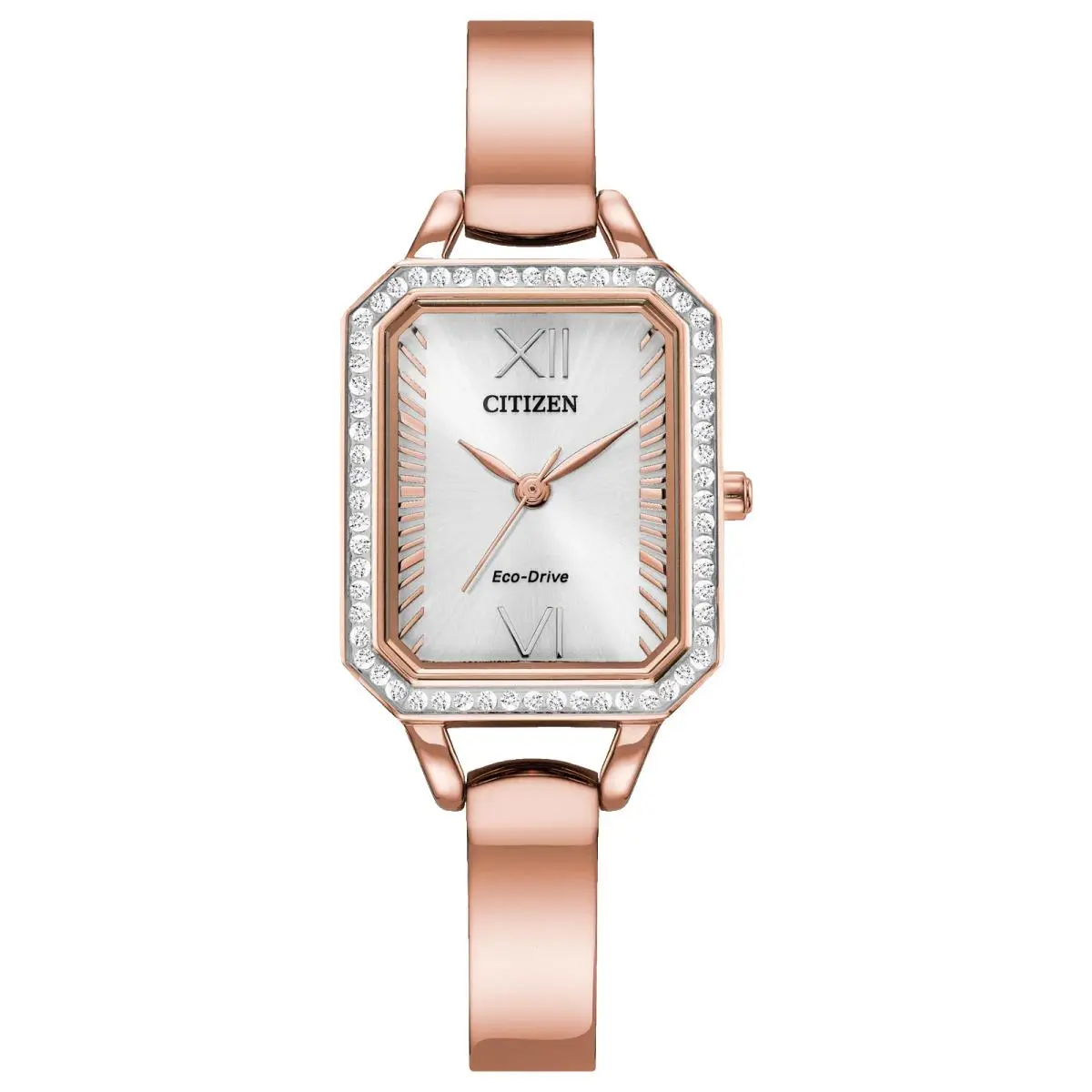 Silhouette EM0983-51A Silver Dial Rose Gold Bangle 23MM Womens Watch by Citizen
