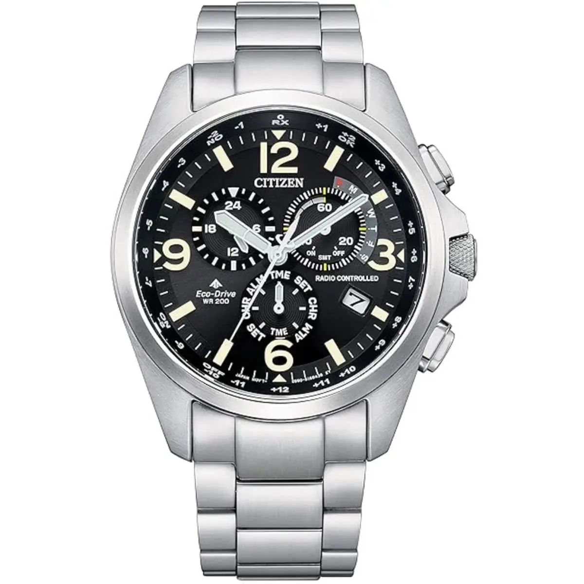 Men`s Watch Promaster Land Alarm Black Dial Steel Bracelet CB5921-59E by Citizen