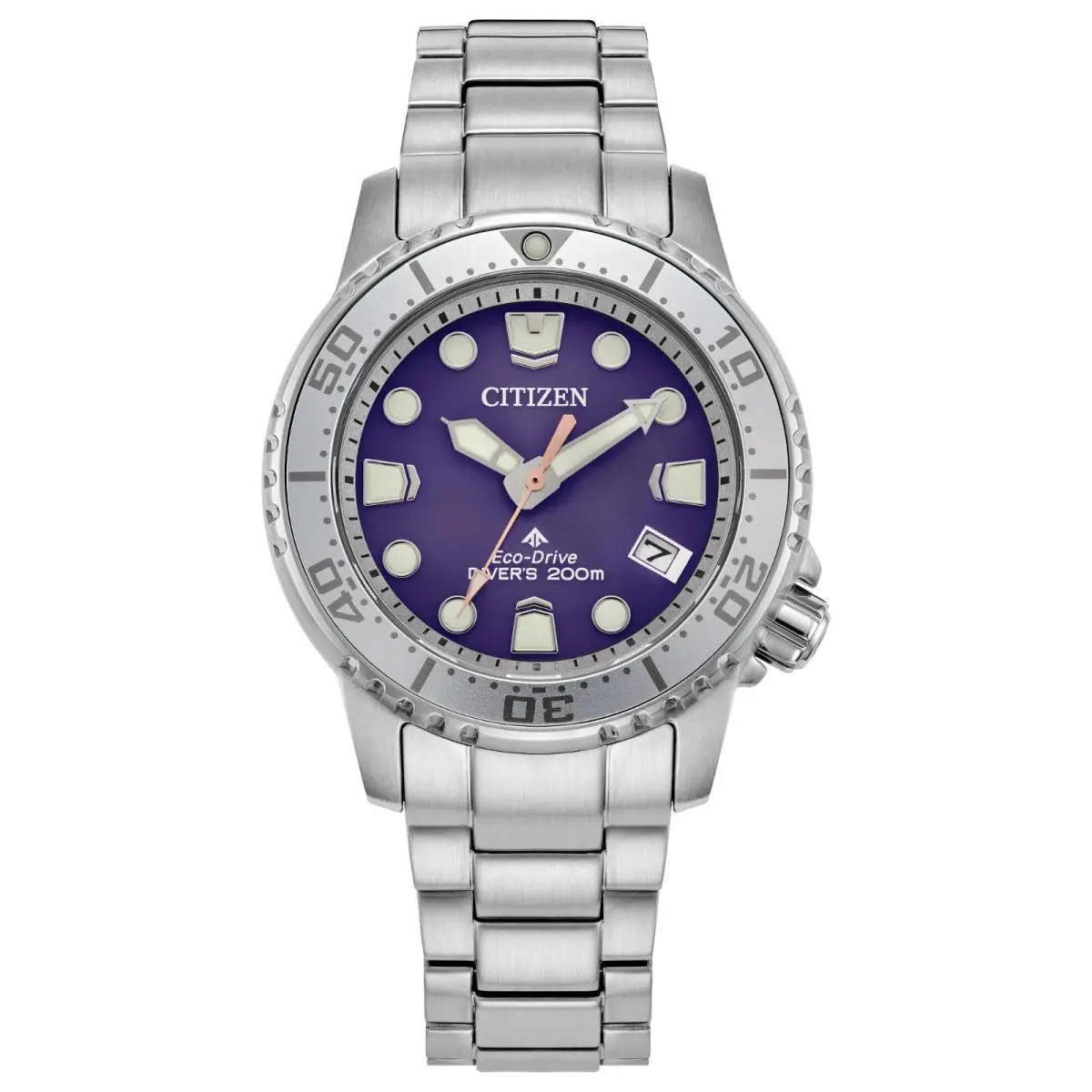 Citizen Ladies Promaster Dive Purple Dial Watch - EO2027-50X - Dial: Purple, Band: Silver, Bezel: Silver