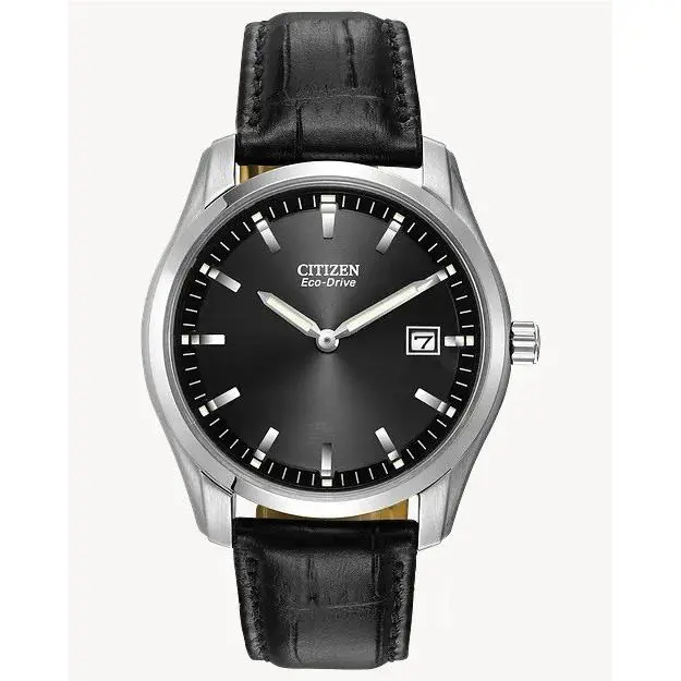 Citizen Corso Classic Black Dial /black Leather Strap Eco Drive Men’s Watch