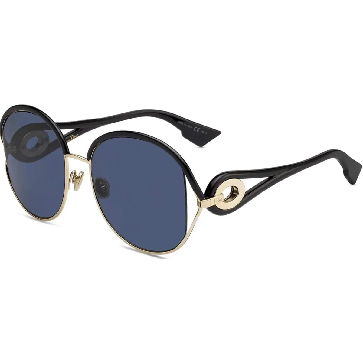 Dior Newvolute Christian Dior Diorvolute RHLA9 57mm Gold Black Sunglasses Italy - Frame: Black, Lens: Gray