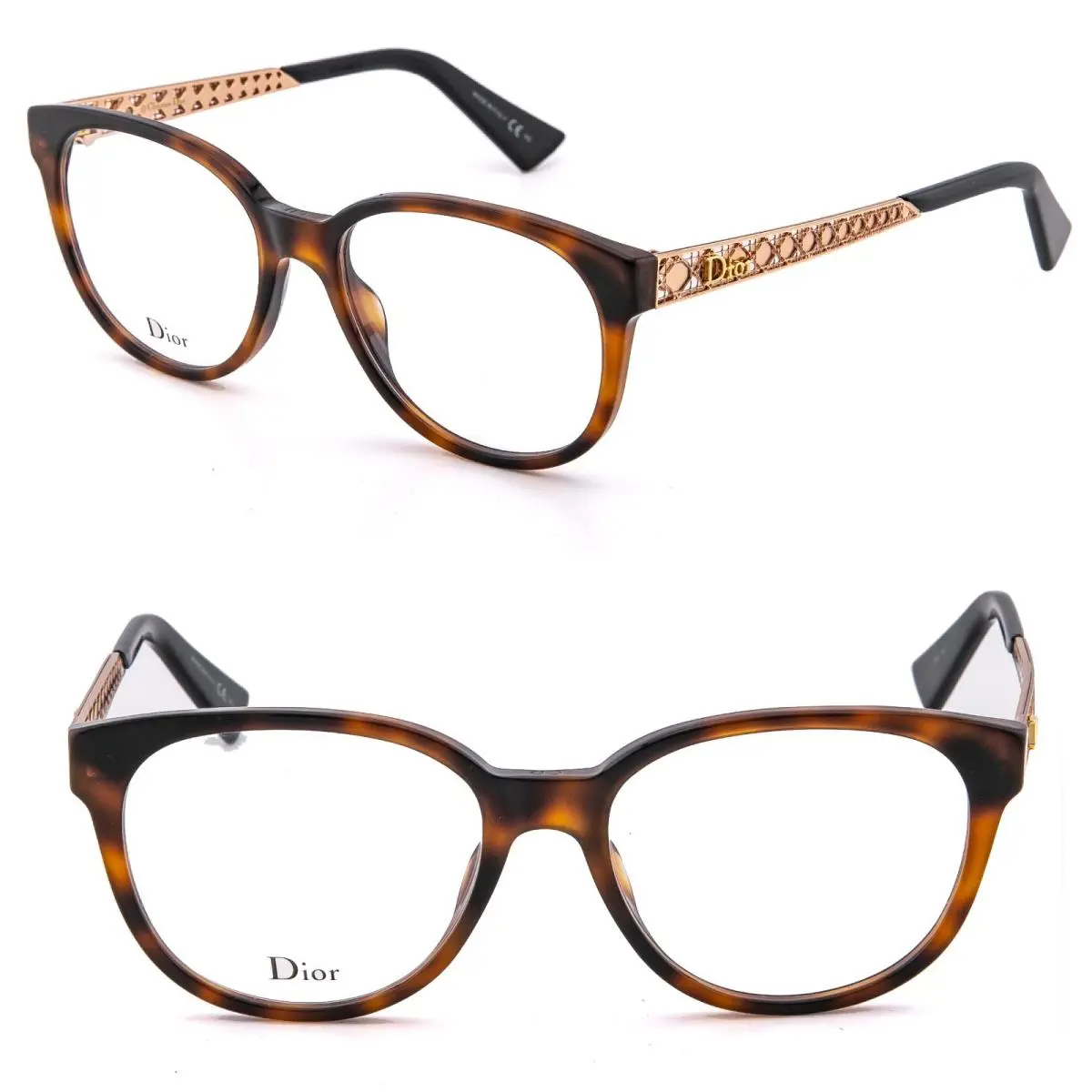 Christian  ama Gold Brown Paris Cannage DIORAMAO2 Optical Eyeglasses by Dior