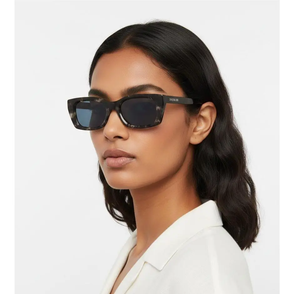 Dior Womens Square/rectangle Havana Havana Blue Fashion Eyeglasses