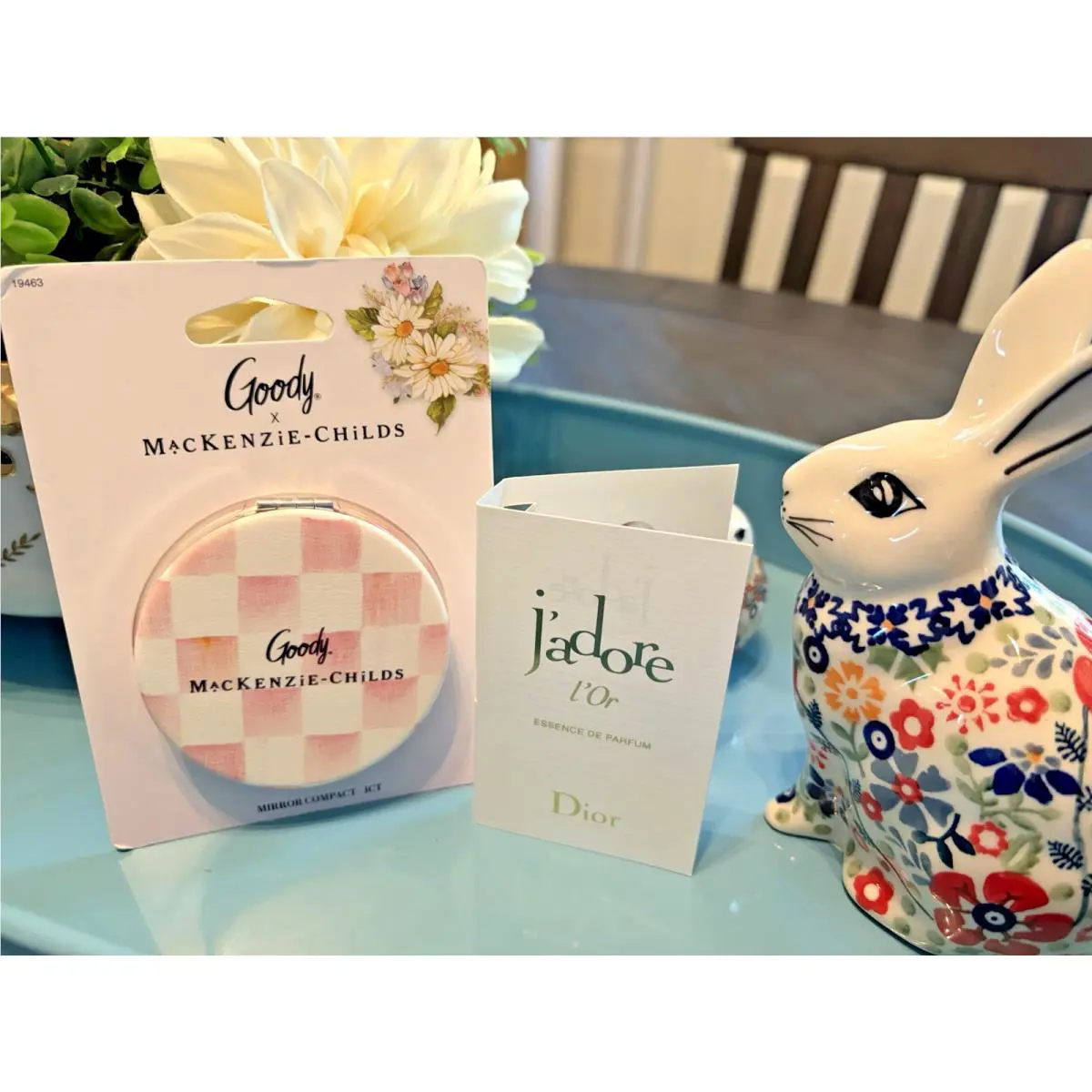 Dior Perfume J`adore Mackenzie-childs Check Compact Mirror Wedding Travel Girl