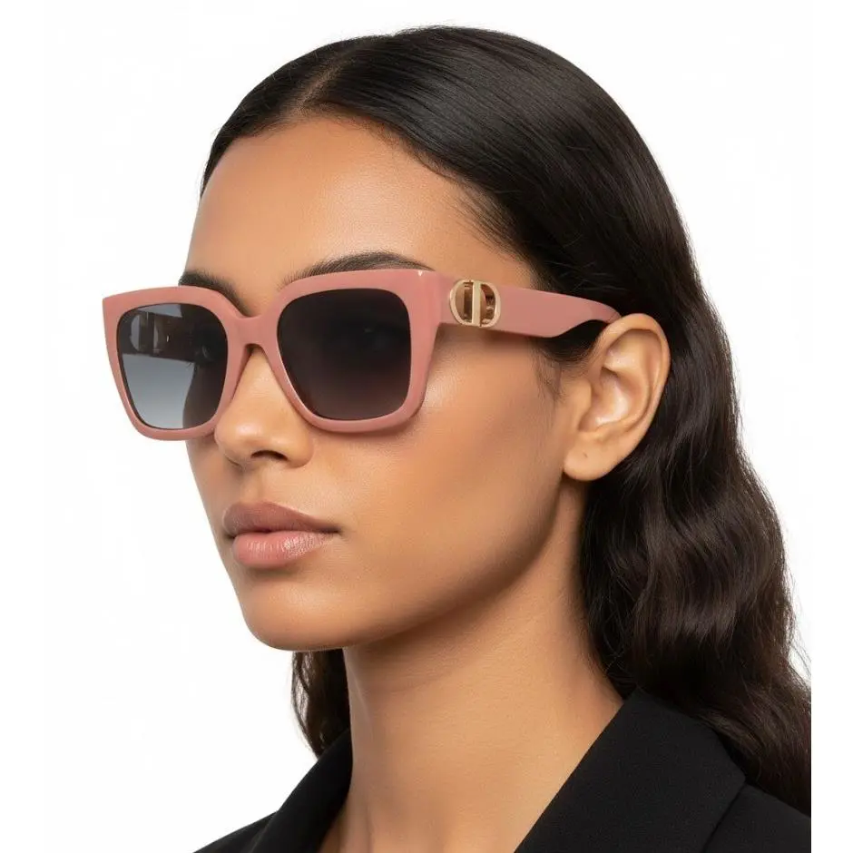 Dior Womens Square/rectangle Pink Pink Smoke Fashion Eyeglasses