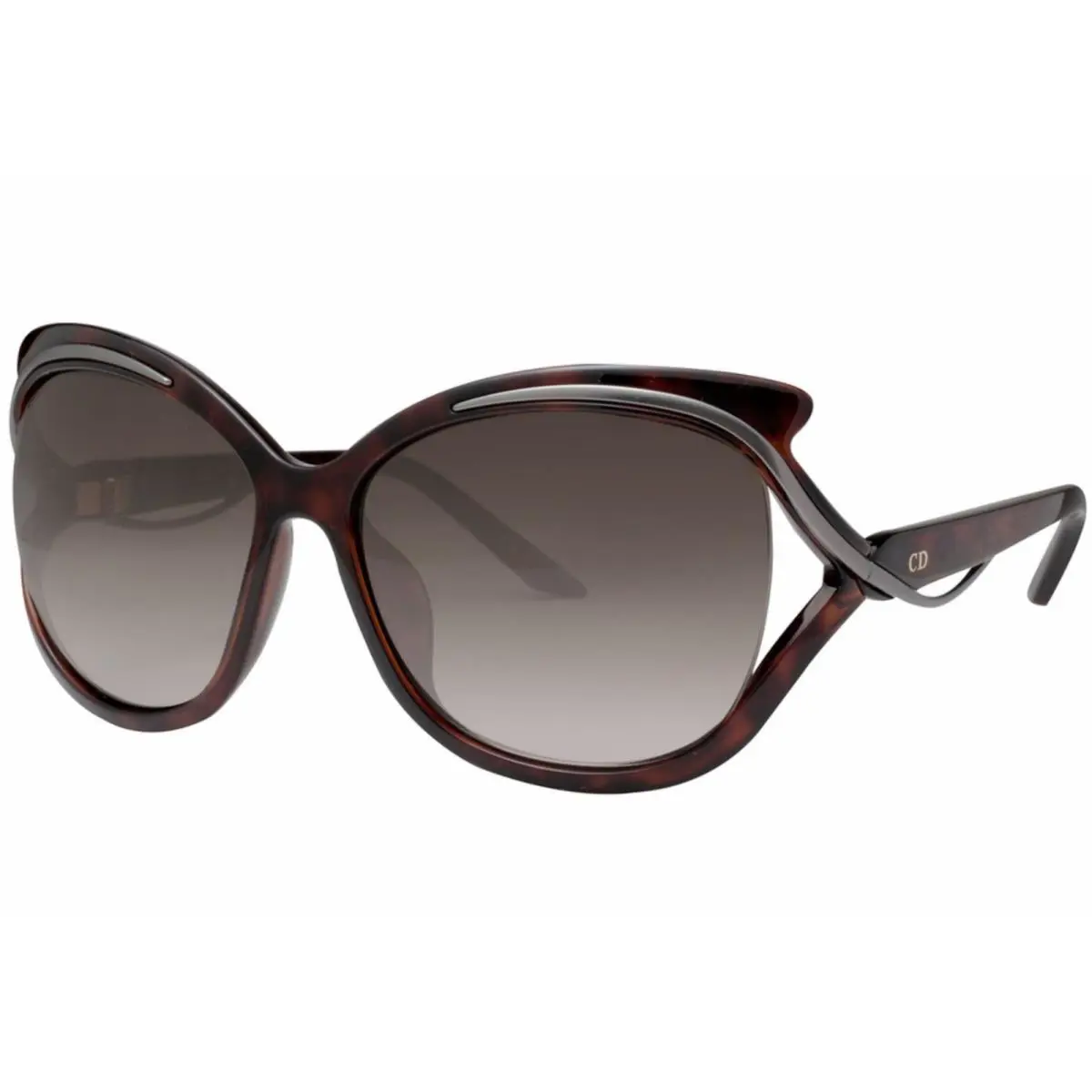 Christian  Audacieuse2 9OJHA 59mm Havana Butterfly Wrap Sunglasses Italy by Dior