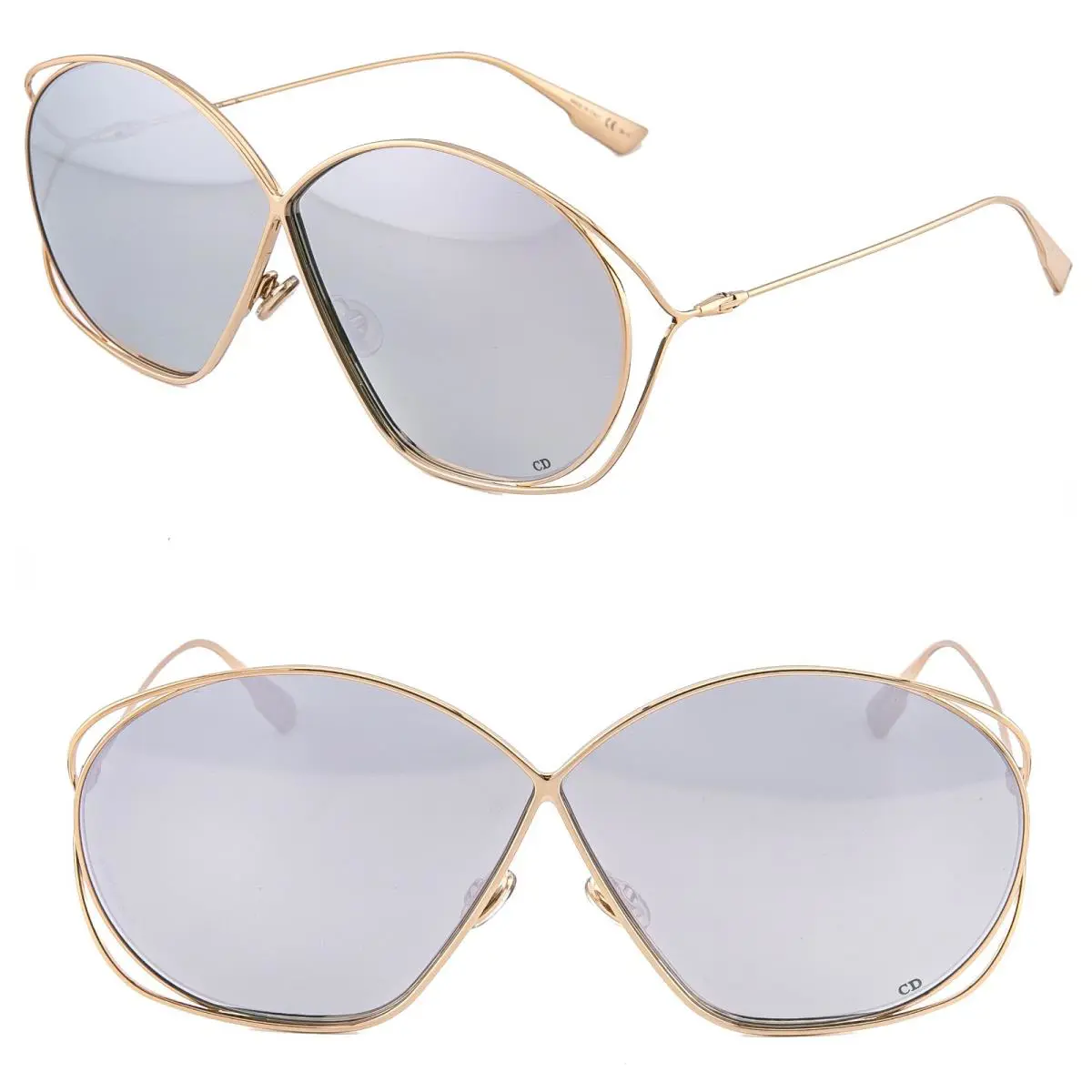 Christian  Stellaire 2 Gold Silver Mirrored Metal Sunglasses stellaire by Dior