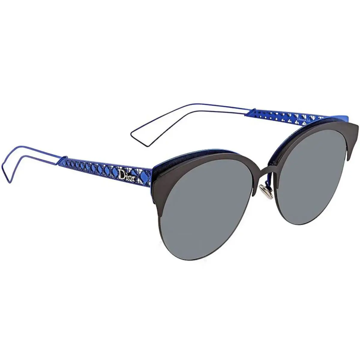 Christian Dior Dioramaclub G5V2K 55mm Matte Black Blue Sunglasses Italy - Frame: Black, Lens: Gray
