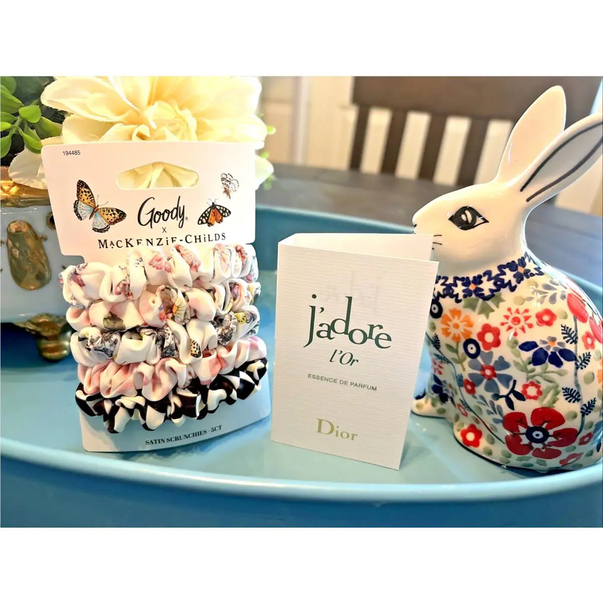 Dior Perfume J`adore Mackenzie-childs Check Hair Tie Wedding Birthday Travel 5