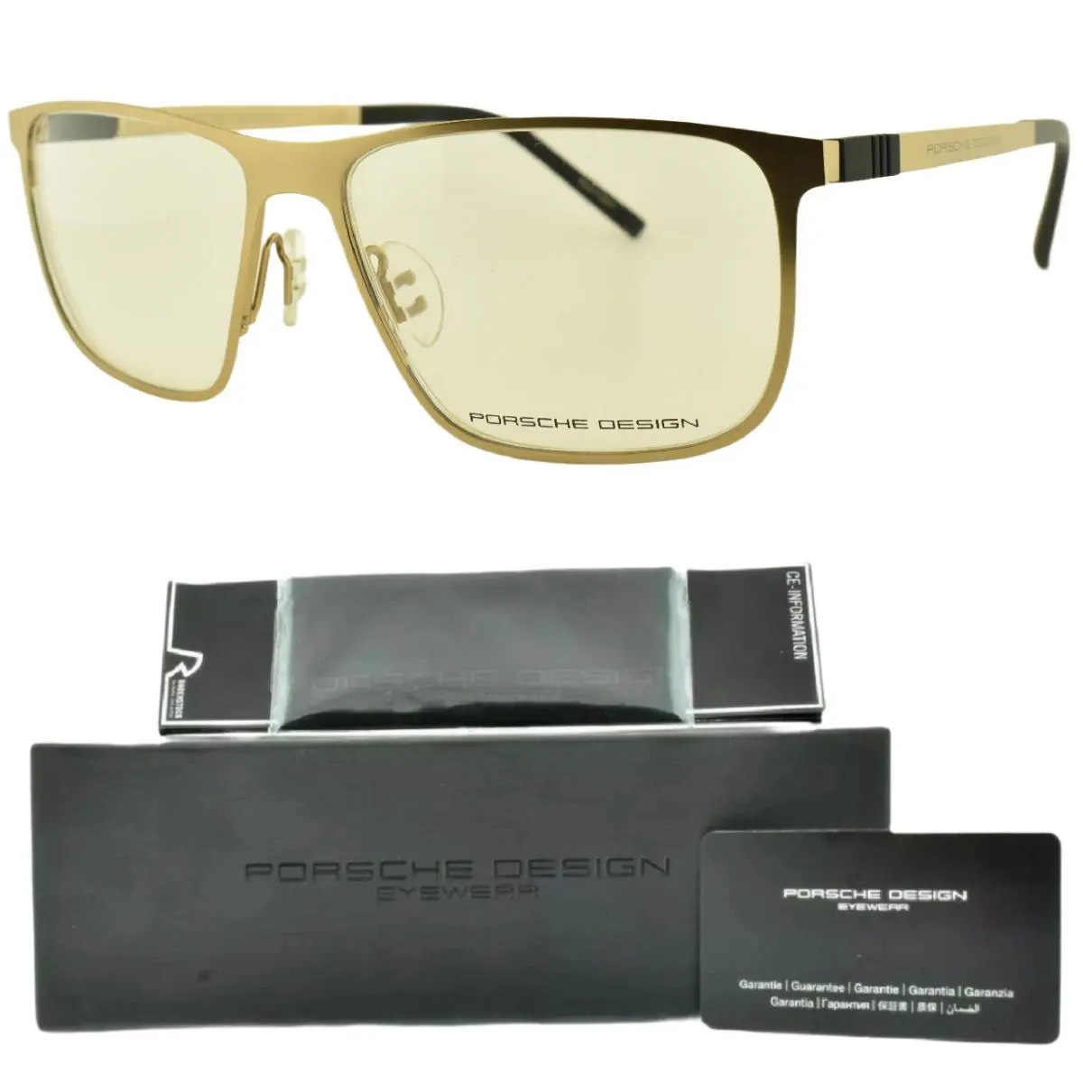Porsche Design P`8276 B 57-16-145 Gold Square Full Rim Mens Optical Frame