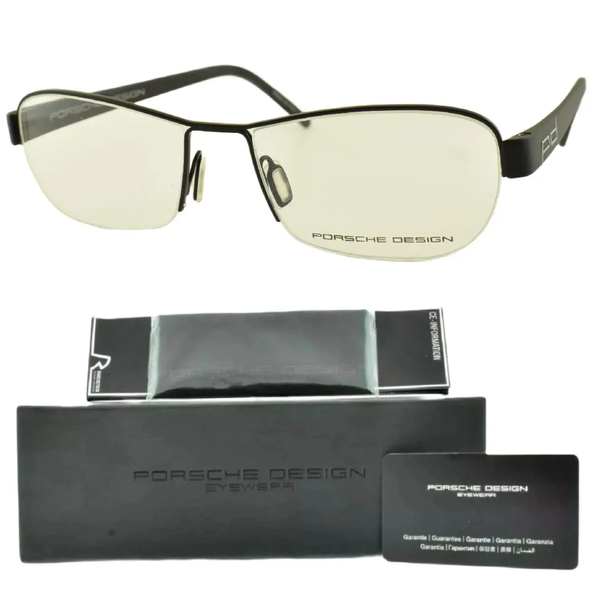 Porsche Design P`8211 D 52-17-140 Black Oval Semi Rimless Optical Frame
