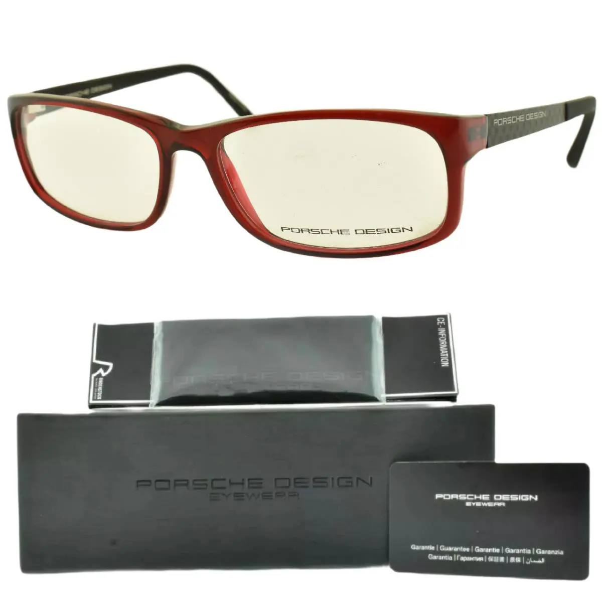Porsche Design P`8243 C 54-15-135 Burgundy Rectangle Full Rim Optical Frame