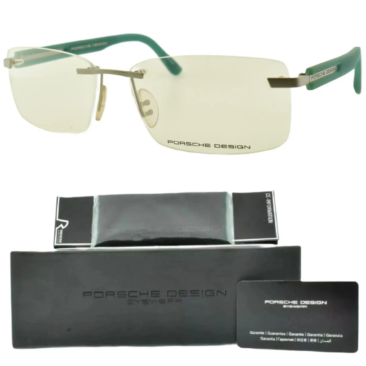 Porsche Design P`8232 S1 E 59-16-140 Silver Light Blue Rectangle Frame