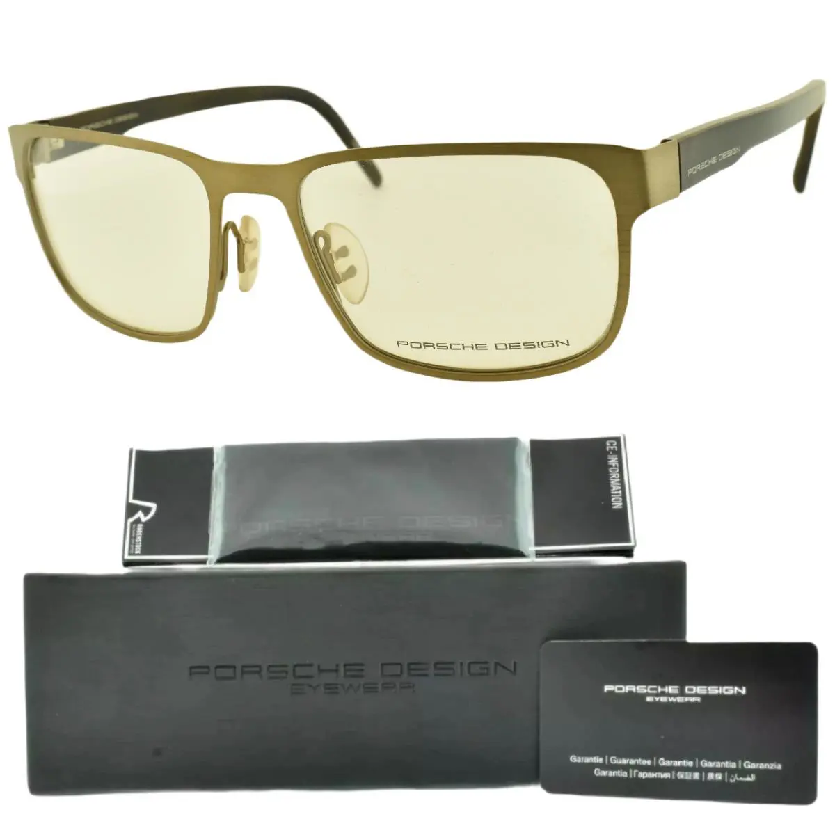 Porsche Design P`8291 D 55-18-140 Gold Square Full Rim Mens Optical Frame