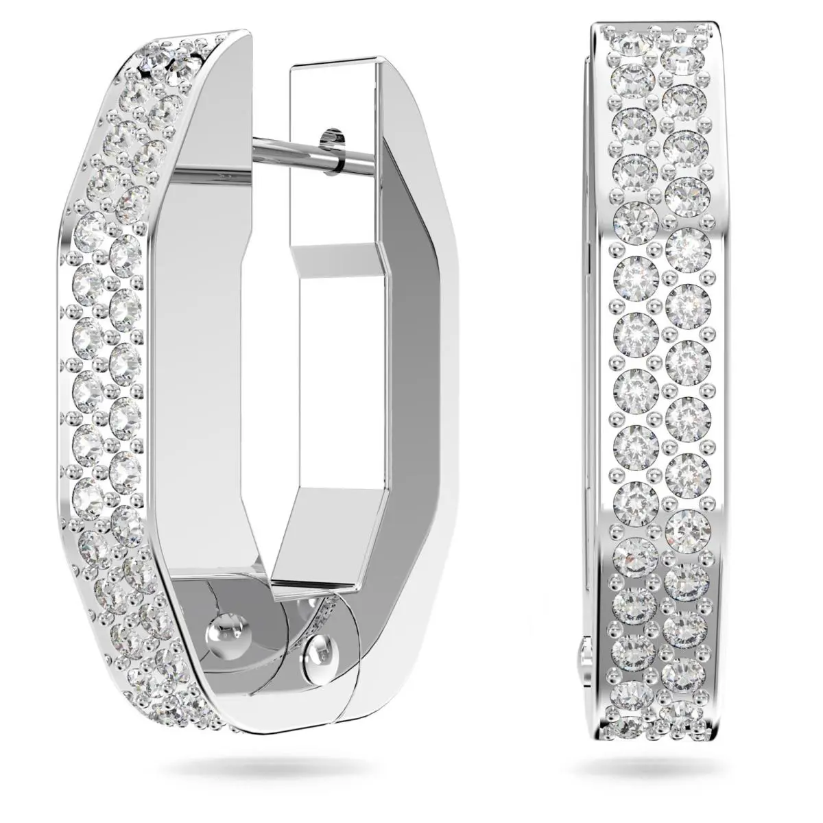Swarovski Dextera Hoop Earrings Octagon Shape Earrings Small 5618307