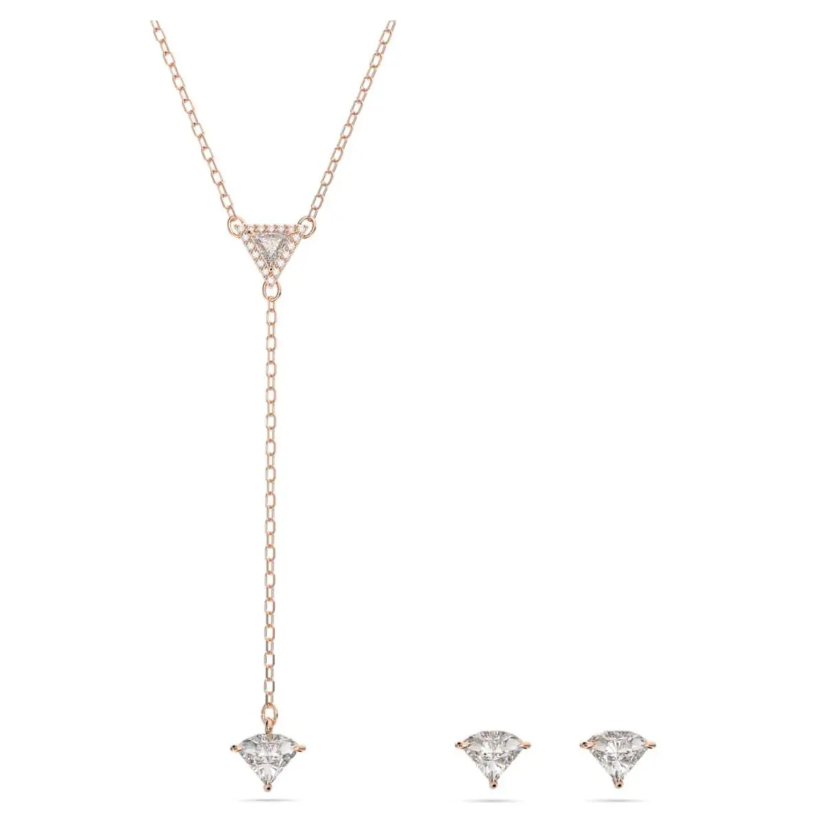 Swarovski Ortyx Set Triangle Cut White Rose Gold-tone Plated 5643730