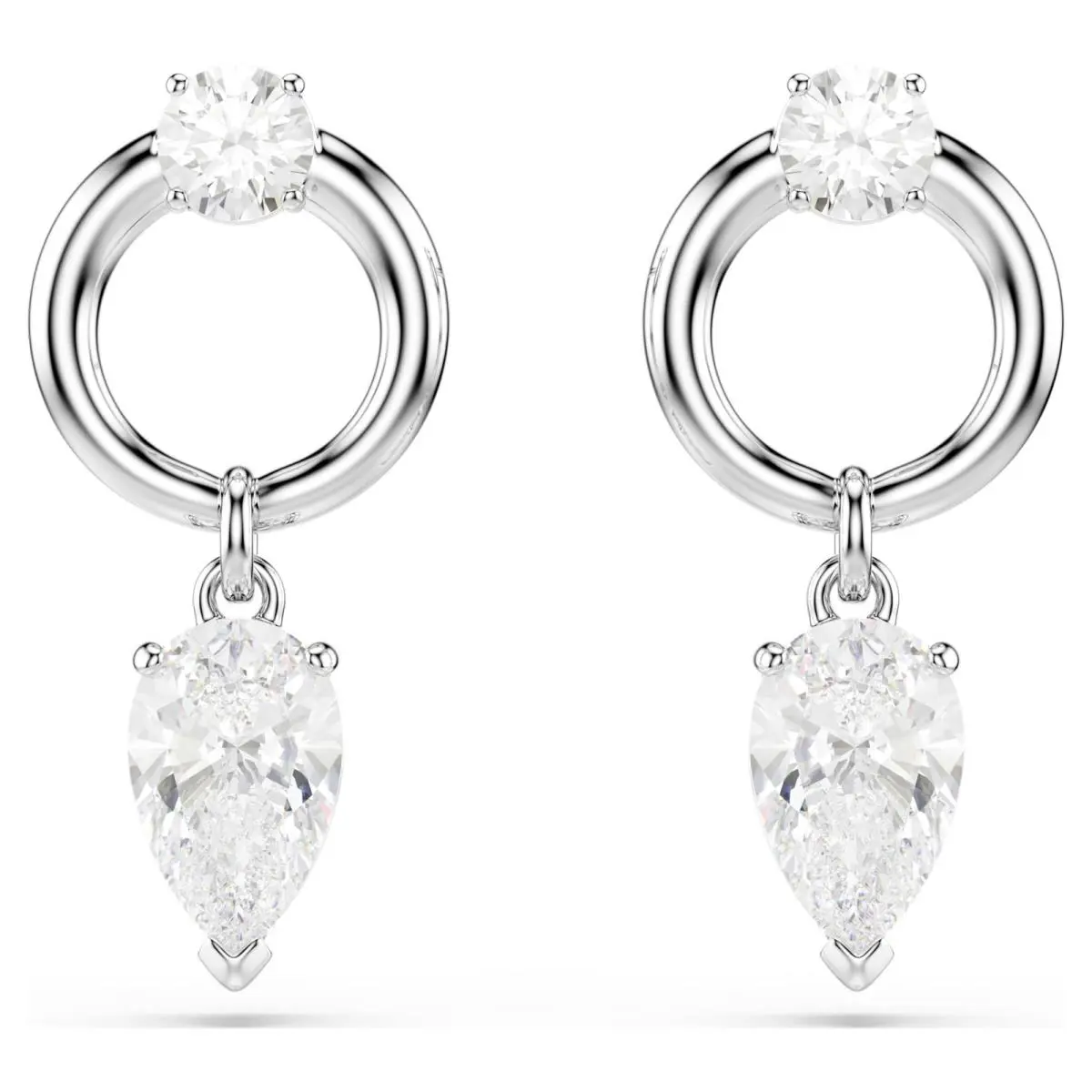 Swarovski Mesmera Drop Earrings Mixed Cuts White Rhodium Plated 5723177