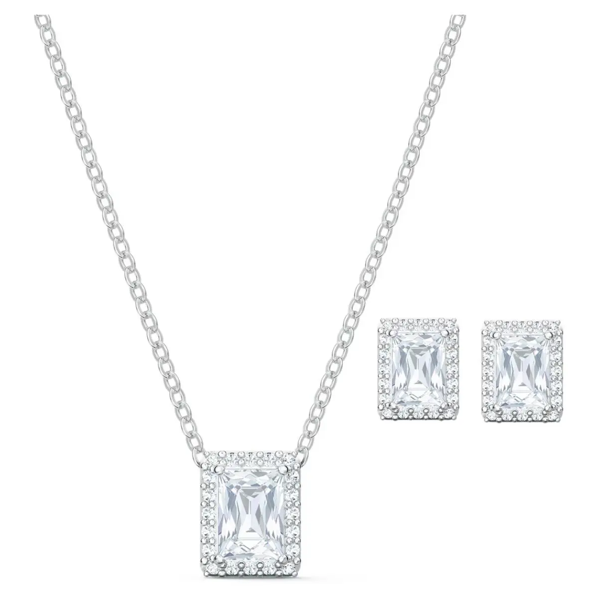 Swarovski Angelic Set Rectangular Cut White Rhodium Plated -5579842