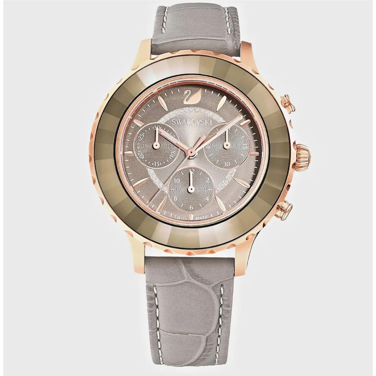 5452495 Octea Chronograph Rose Gold Tone Gray Dial Women`s Watch by Swarovski