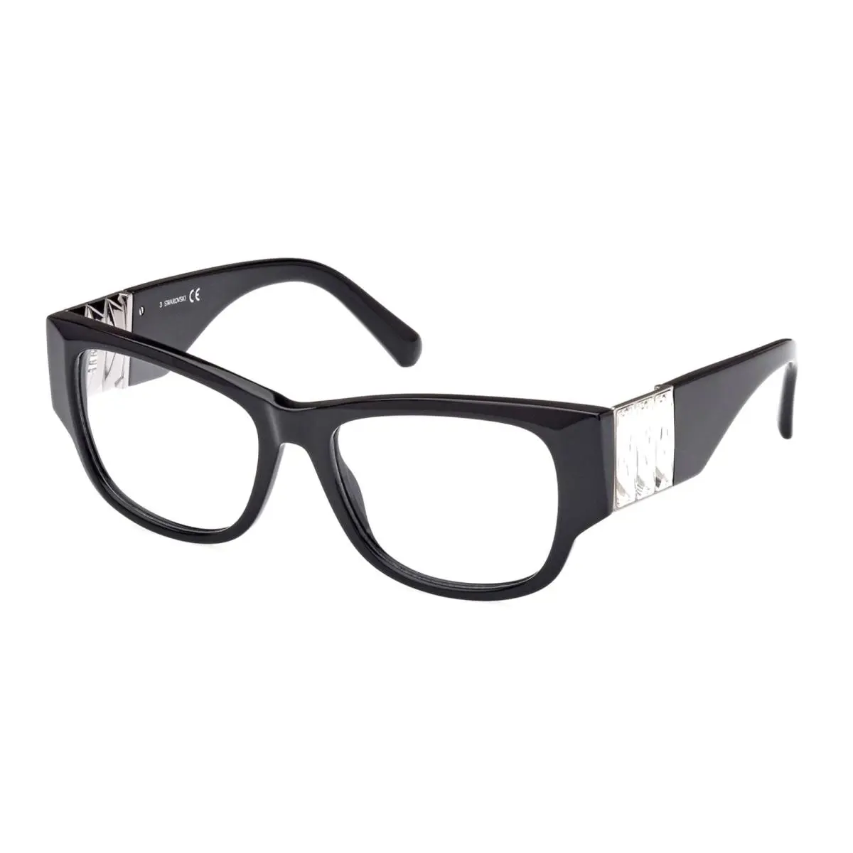Swarovski Eyeglasses SW 5473 001 54-17 140 Black Frames with Large Crystals