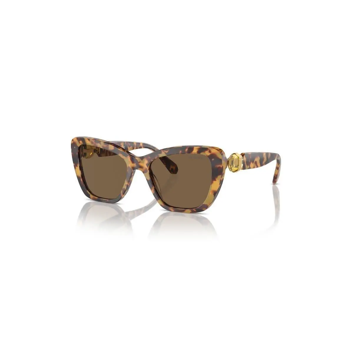 Swarovski Men 55mm Cat Eye Sunglasses Dark Brown