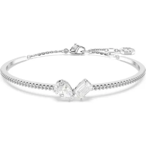 Swarovski Mesmera Bangle Bracelet Clear Mixed-cut Stones in a Rhodium Finished