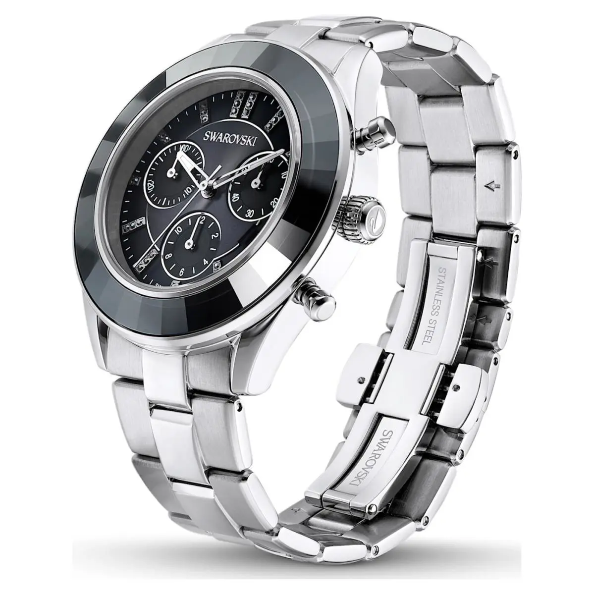 Swarovski Octea Lux Sport Watch Metal Bracelet Black Stainless Steel 5610520