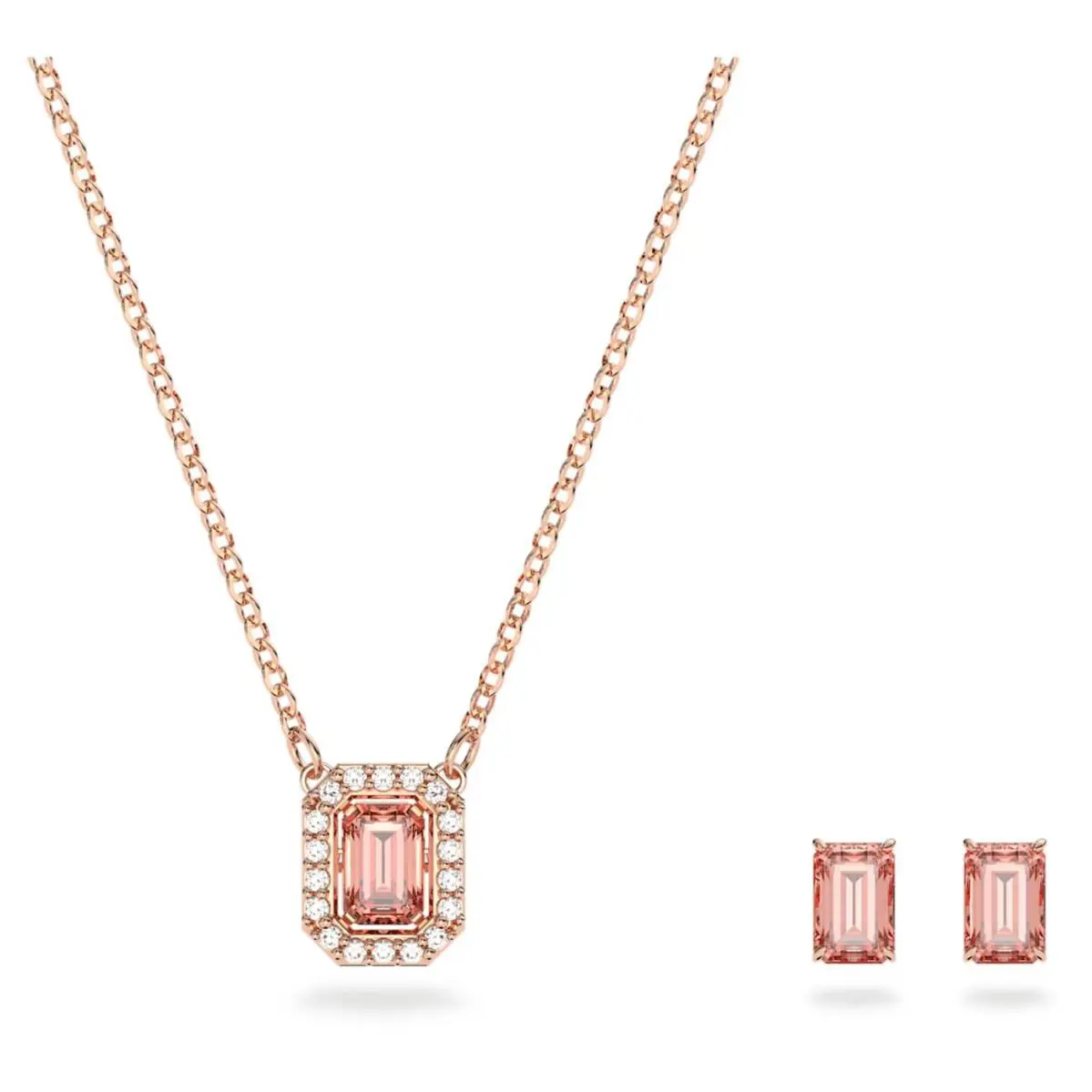 Swarovski Millenia Set Octagon Cut Pink Rose Gold-tone Plated 5620548