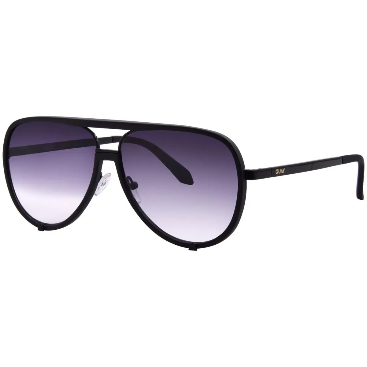 Quay High Profile NO-NS-2418 Mtblk/bl Sunglasses Women`s Matte Black/gray 60mm