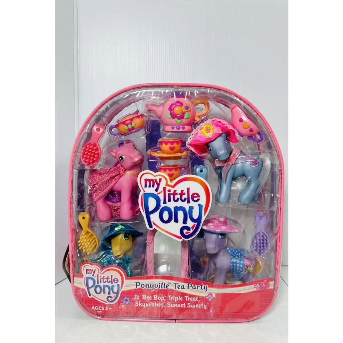 My Little Pony G3 Ponyville Tea Party with 4 Ponies in Clear Mlp Backpack