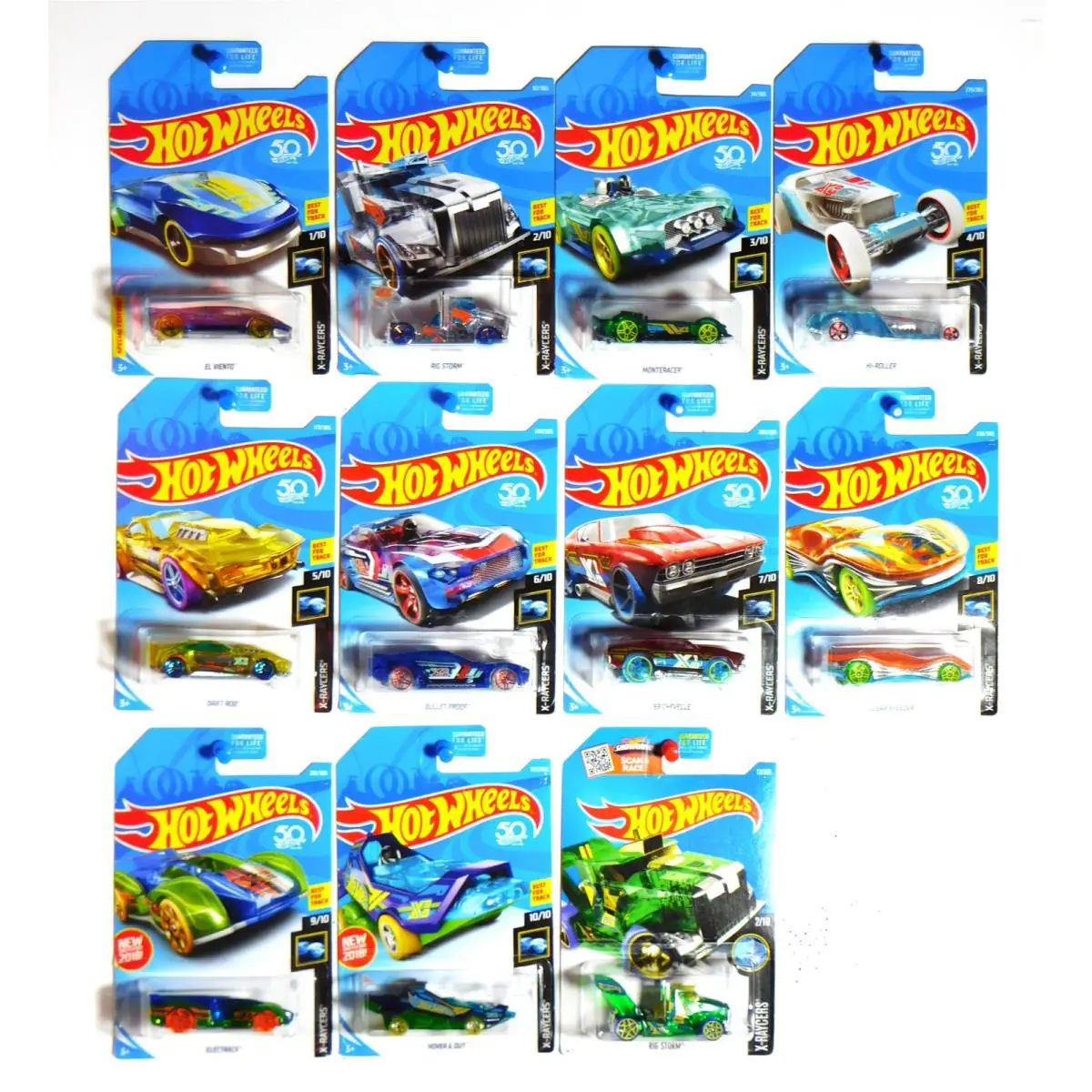 Hot Wheels -hw 50TH X-raycers Set 1-10 Plus Regular Treasure Hunts