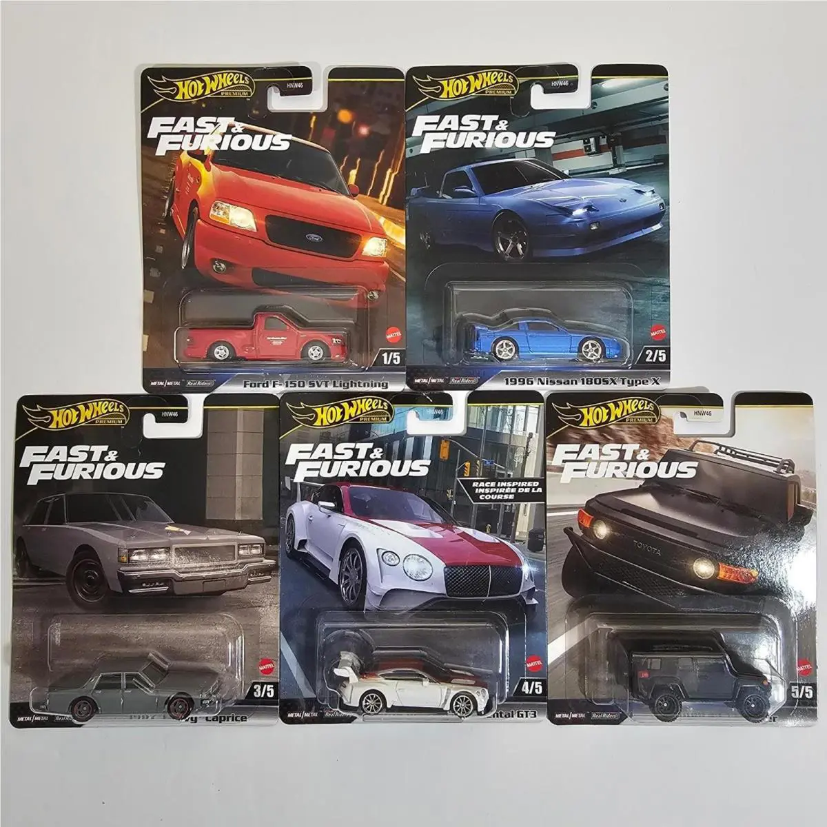 Hot Wheels 2024 Premium Fast Furious Complete 5-Car Set