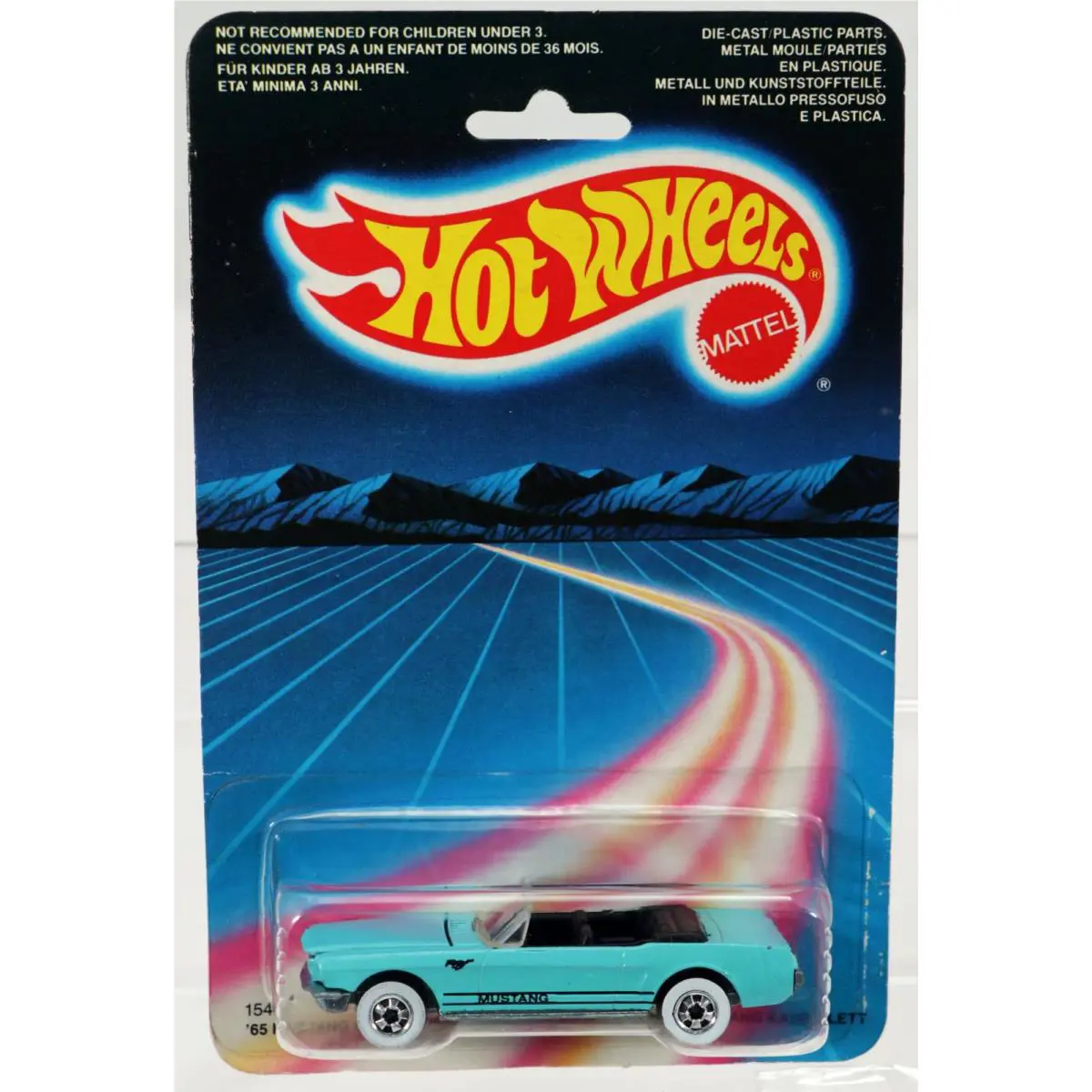 Hot Wheels 1965 Ford Mustang Convertible Foreign Series - 1542 Light Blue 1986