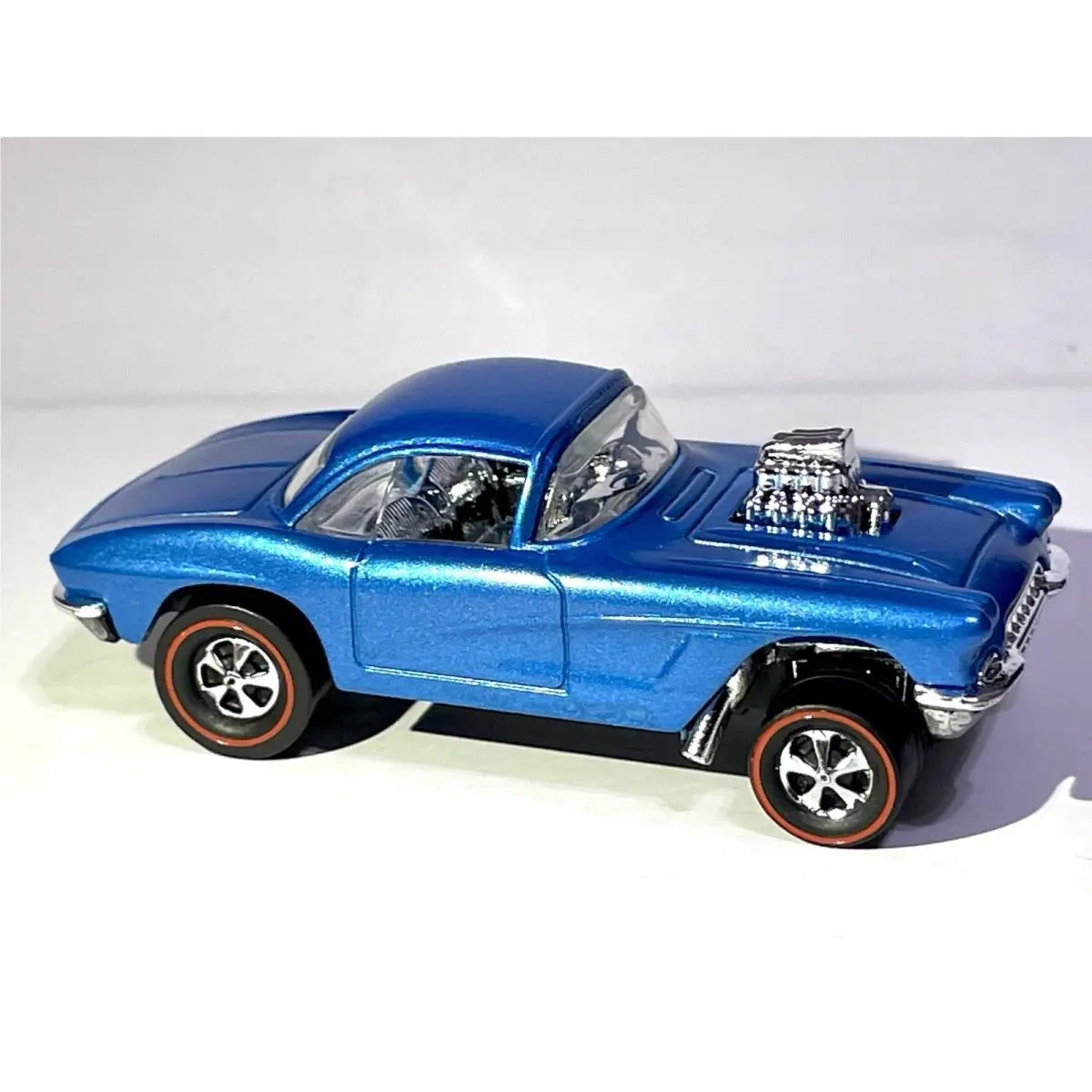 Hot Wheels `62 Corvette Gasser Custom Made Metallic Blue Redline